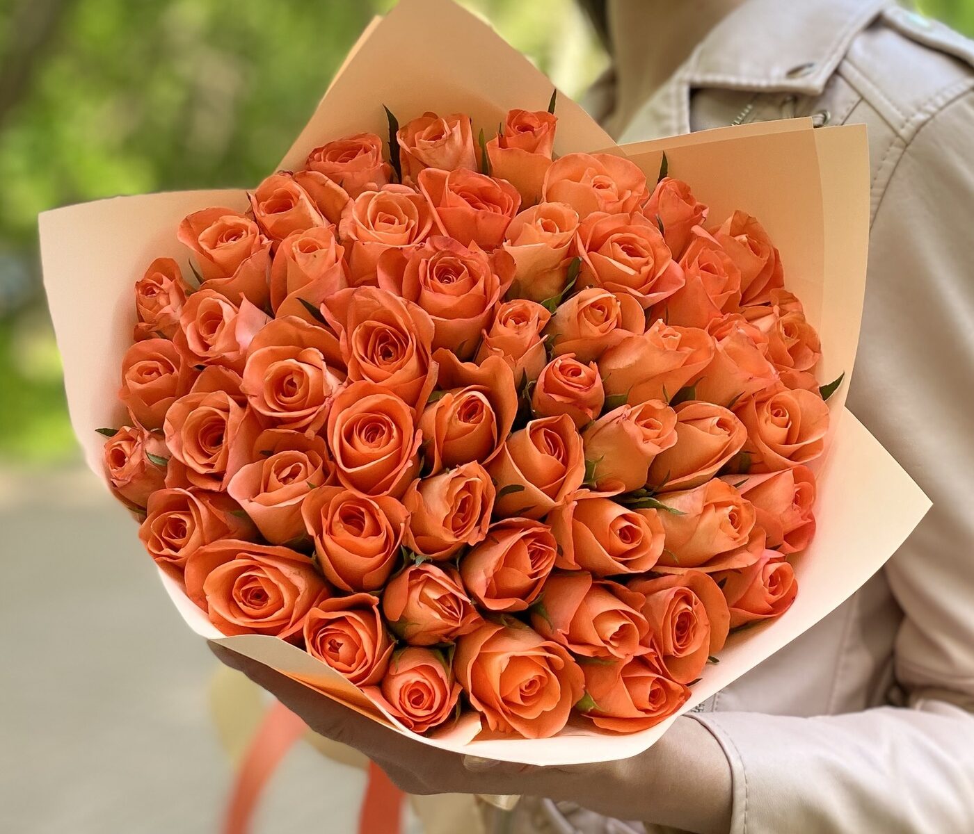 букеты оранжевых роз